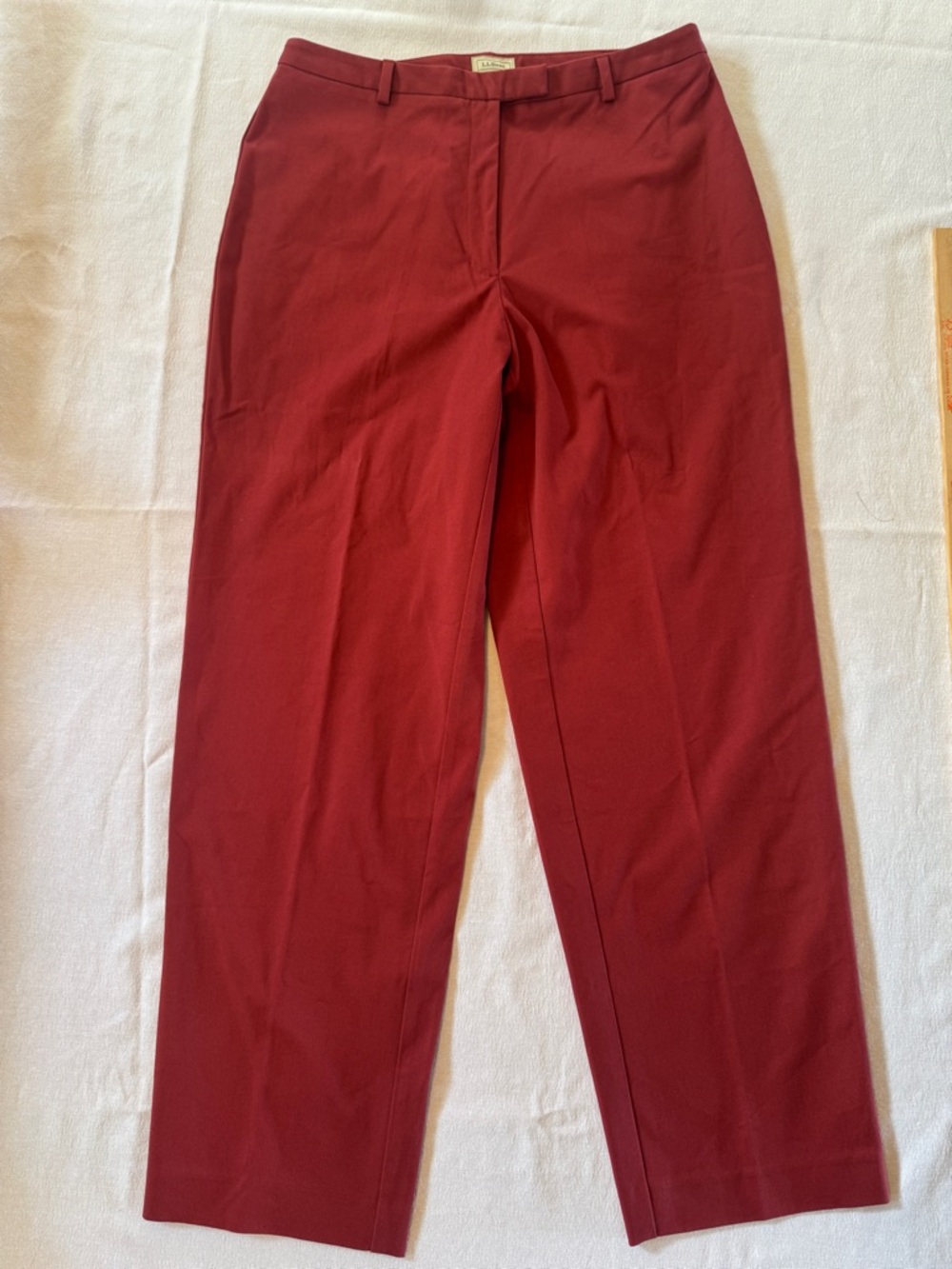 L.L. Bean Classic Fit Pants Red Straight Women’s Size 12 NWT - Picture 2 of 7